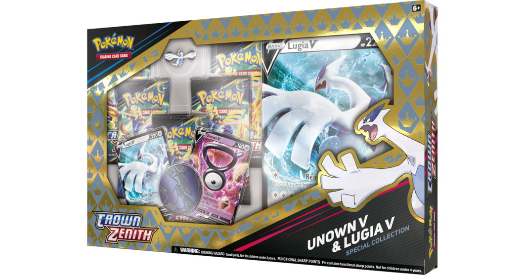 Pokemon Trading Card Game Special Collection Box Crown Zenith – Unown V & Lugia V