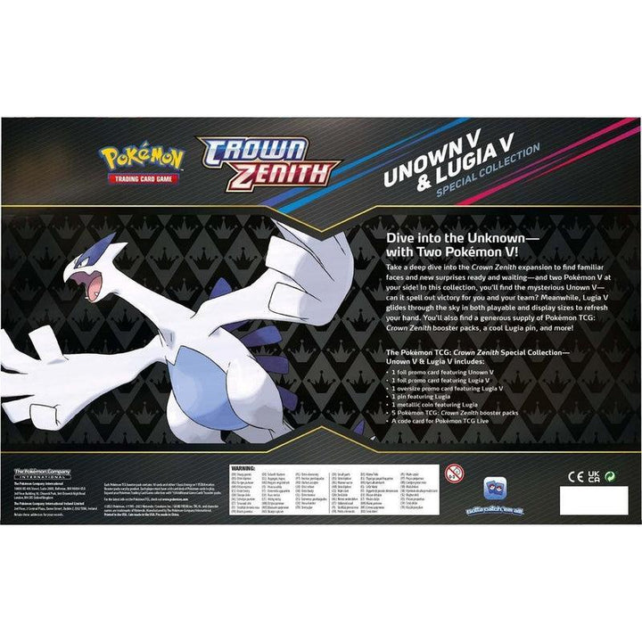 Pokemon Trading Card Game Special Collection Box Crown Zenith – Unown V & Lugia V-Pokebundles Ireland