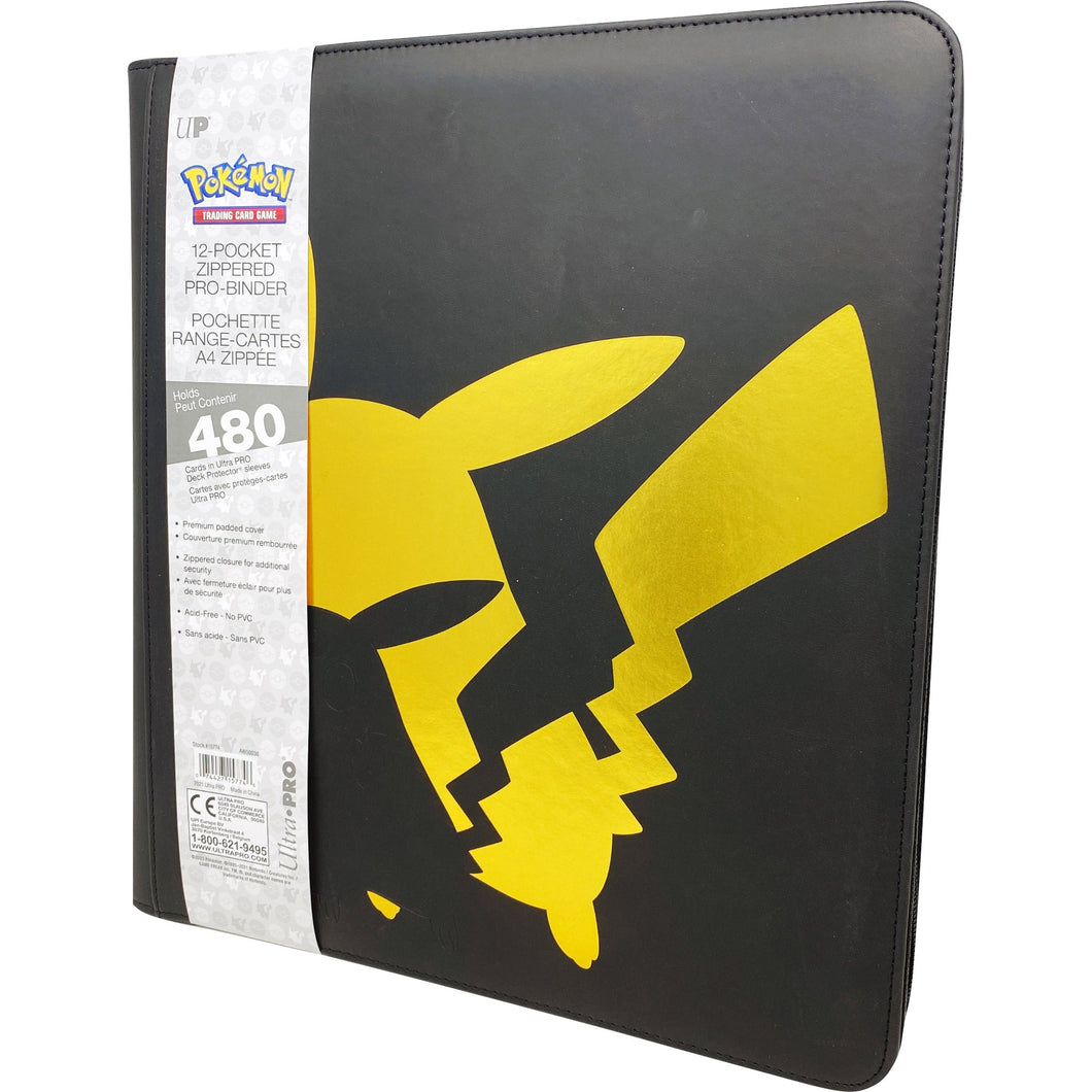 Elite Series: Pikachu 12-Pocket Zippered PRO-Binder folder for Pokémon - Pokebundles Ireland